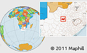 Political Location Map of KIMBERLEY, highlighted country