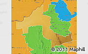 Physical Map of KURUMAN, political outside