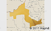 Physical Map of KURUMAN, shaded relief outside