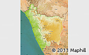 Physical Map of NAMAKWALAND, satellite outside