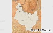 Shaded Relief Map of PRIESKA, satellite outside