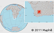 Gray Location Map of SUTHERLAND