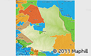 Physical 3D Map of PHALABORWA, political outside