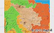 Satellite 3D Map of SESHEGO, political outside