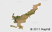Satellite 3D Map of THOHOYANDOU, single color outside
