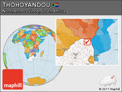 Political Location Map of THOHOYANDOU, highlighted country