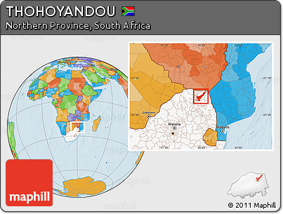 Political Location Map of THOHOYANDOU, highlighted country