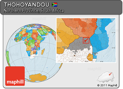 Political Location Map of THOHOYANDOU, highlighted country, highlighted parent region