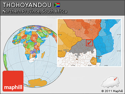 Political Location Map of THOHOYANDOU, highlighted country, highlighted parent region