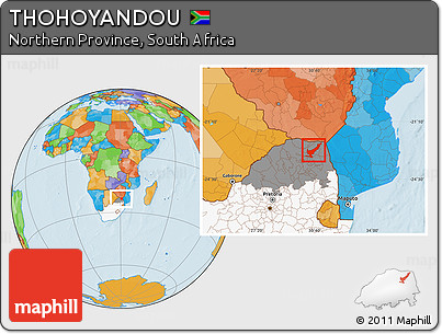 Political Location Map of THOHOYANDOU, highlighted country, highlighted parent region