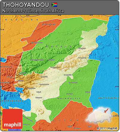 Physical Map of THOHOYANDOU, political outside