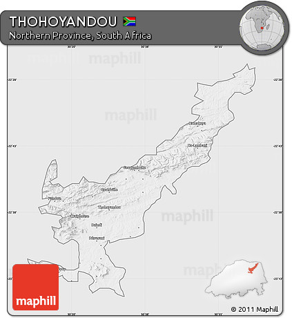 Silver Style Map of THOHOYANDOU, single color outside