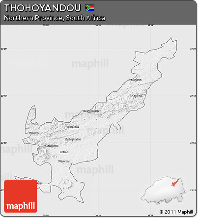 Silver Style Map of THOHOYANDOU, single color outside