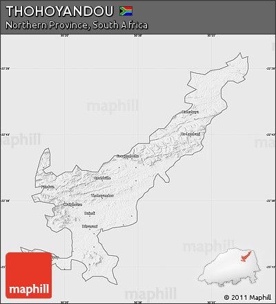 Silver Style Map of THOHOYANDOU, single color outside