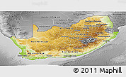 Physical Panoramic Map of South Africa, desaturated