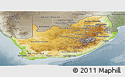 Physical Panoramic Map of South Africa, semi-desaturated