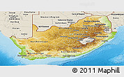 Physical Panoramic Map of South Africa, shaded relief outside