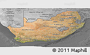 Satellite Panoramic Map of South Africa, desaturated