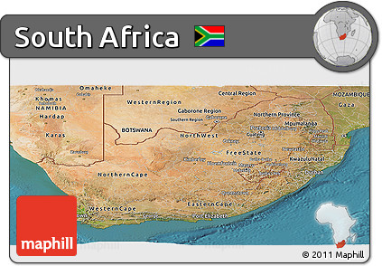 Satellite Panoramic Map of South Africa
