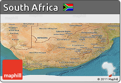 Satellite Panoramic Map of South Africa