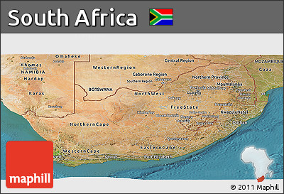 Satellite Panoramic Map of South Africa