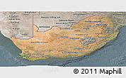 Satellite Panoramic Map of South Africa, semi-desaturated