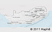Silver Style Panoramic Map of South Africa, single color outside