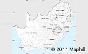 Silver Style Simple Map of South Africa, single color outside