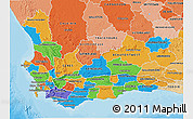 Political 3D Map of Western Cape, political shades outside