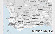 Silver Style 3D Map of Western Cape