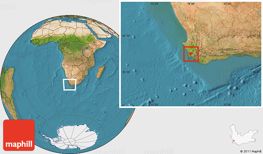 Satellite Location Map of BELLVILLE