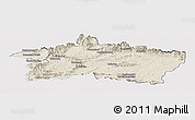 Shaded Relief Panoramic Map of CALEDON, cropped outside