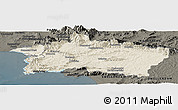 Shaded Relief Panoramic Map of CALEDON, darken