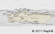 Shaded Relief Panoramic Map of CALEDON, desaturated