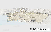 Shaded Relief Panoramic Map of CALEDON, lighten
