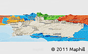 Shaded Relief Panoramic Map of CALEDON, political outside