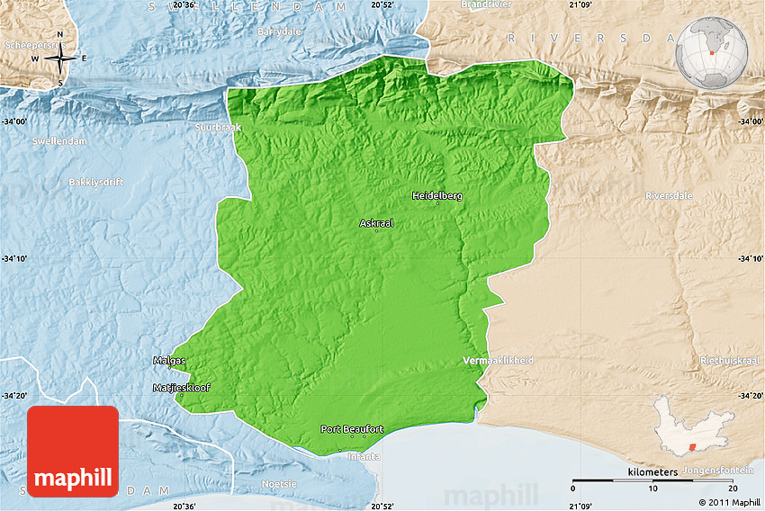 Political Map of HEIDELBERG (CAP), lighten