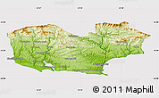 Physical Map of KNYSNA, cropped outside