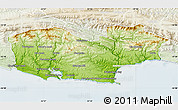 Physical Map of KNYSNA, lighten