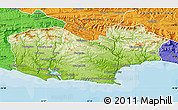Physical Map of KNYSNA, political outside