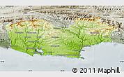 Physical Map of KNYSNA, semi-desaturated