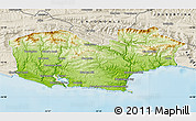 Physical Map of KNYSNA, shaded relief outside