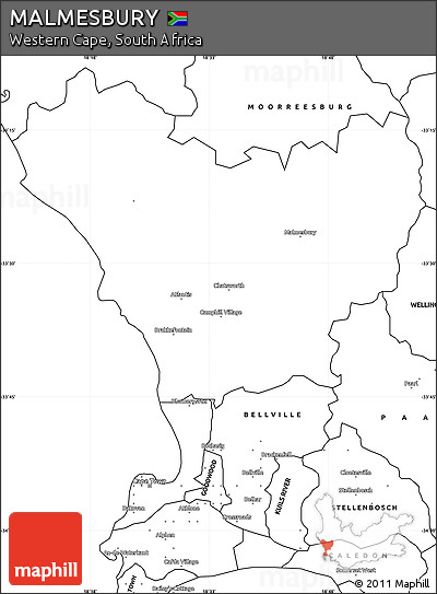 Malmesbury South Africa Map Free Blank Simple Map Of Malmesbury