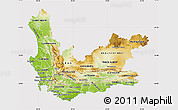 Physical Map of Western Cape, cropped outside