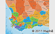 Political Map of Western Cape, political shades outside