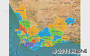 Political Map of Western Cape, satellite outside