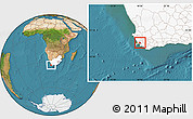 Satellite Location Map of STELLENBOSCH, highlighted country