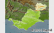 Physical Map of SWELLENDAM, darken