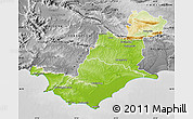 Physical Map of SWELLENDAM, desaturated