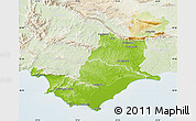 Physical Map of SWELLENDAM, lighten